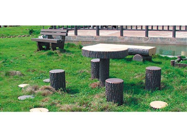 仿木圓形桌凳
